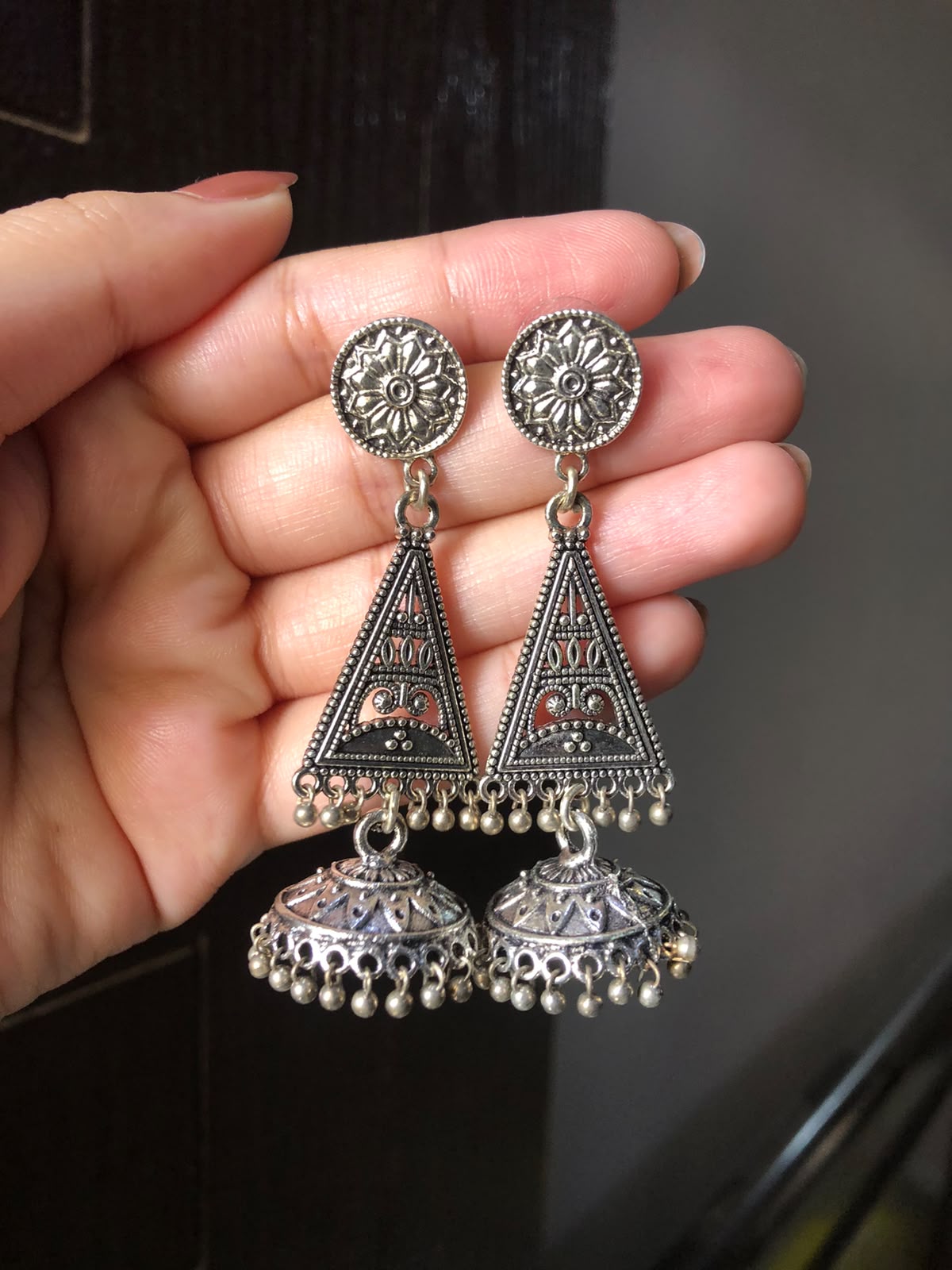 Antique Silver Jhumkay